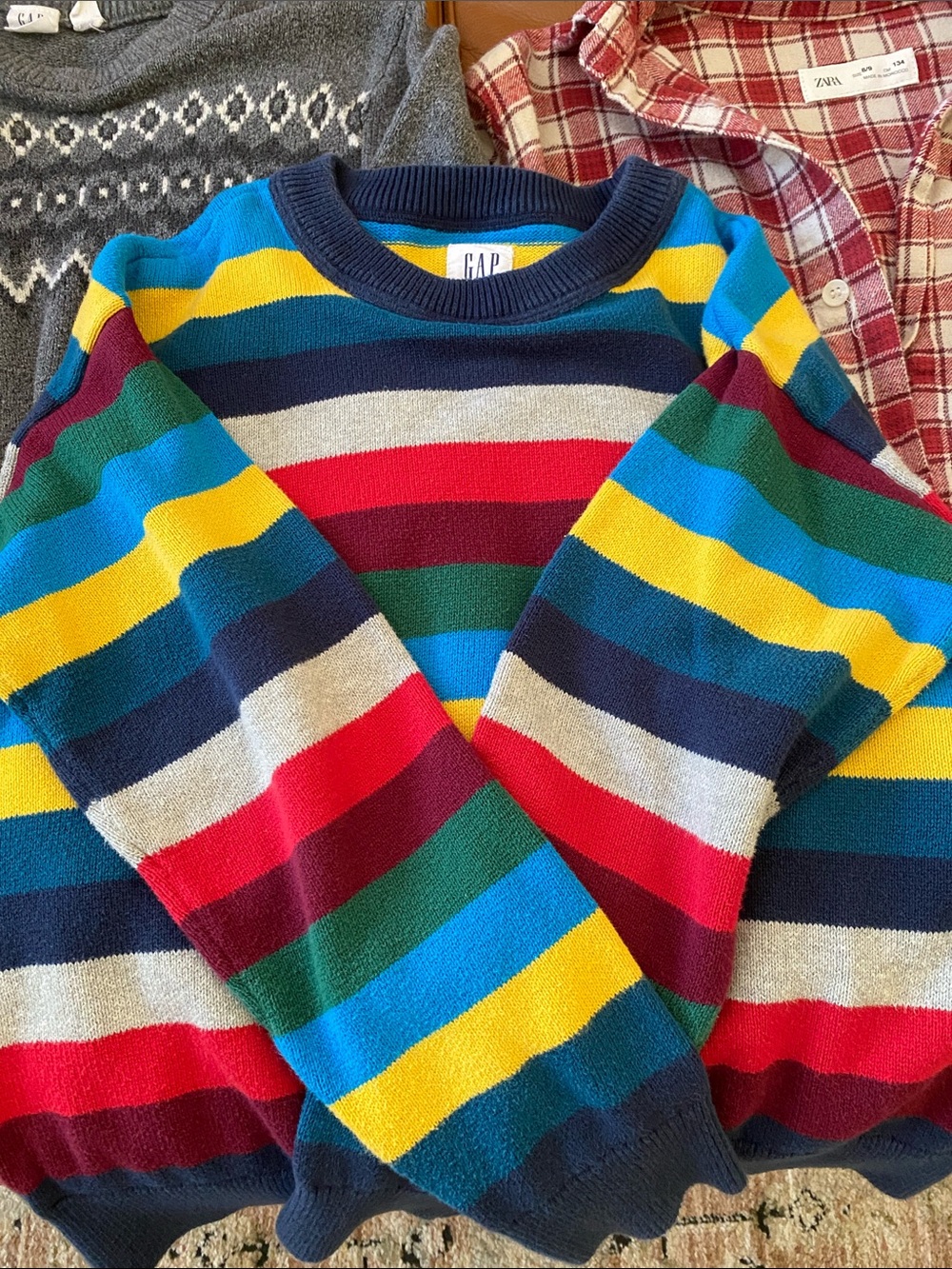 Boys top clothes bundle. Fair condition, brands, Gap and Zara. Natural materials